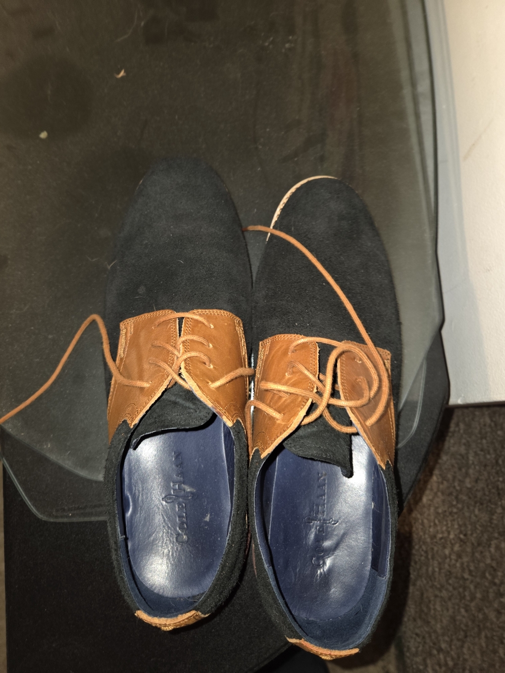 Cole Haan Men's Two-Tone Black and Brown Lace-Up Dress Shoes